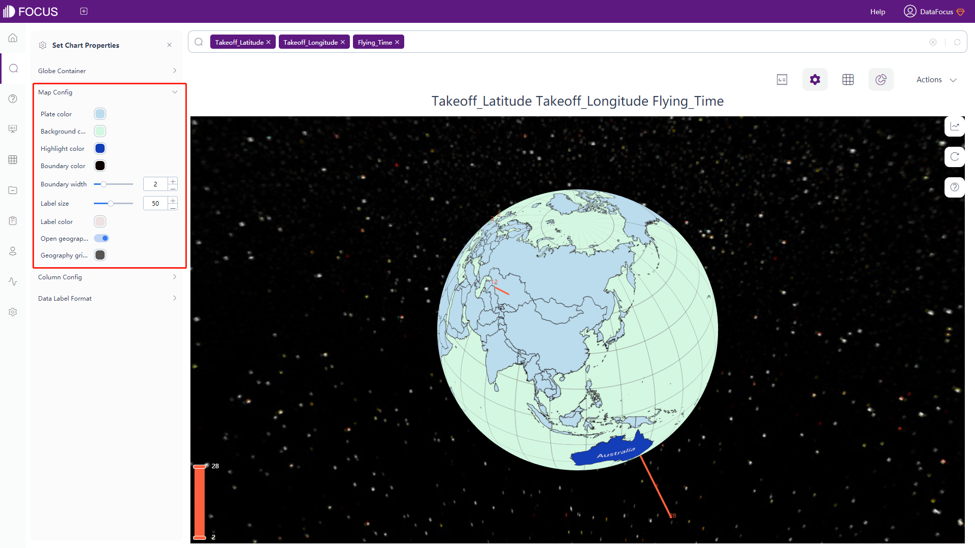 Figure 3-4-95 3D globe bar chart - map config